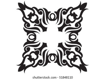 Decorative wallpaper design in shape