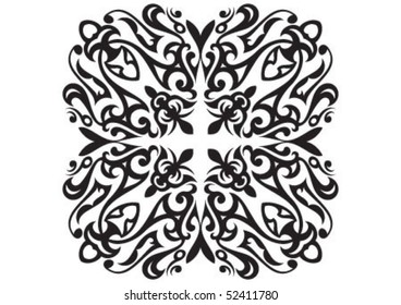 Decorative wallpaper design in shape