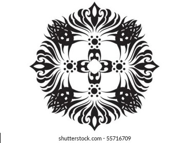 Decorative wallpaper design in shape