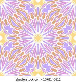 Decorative wallpaper for interior design. Modern geometric floral ornament. Seamless vector illustration