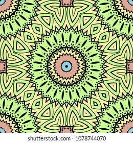 Decorative wallpaper for interior design. Modern geometric floral ornament. Seamless vector illustration