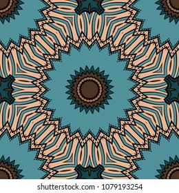 Decorative wallpaper for interior design. Modern geometric floral ornament. Seamless vector illustration