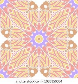 Decorative wallpaper for interior design. Modern geometric floral ornament. Seamless vector illustration