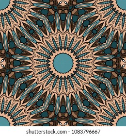 Decorative wallpaper for interior design. Modern geometric floral ornament. Seamless vector illustration
