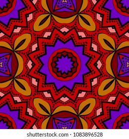 Decorative wallpaper for interior design. Modern geometric floral ornament. Seamless vector illustration