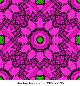 Decorative wallpaper for interior design. Modern geometric floral ornament. Seamless vector illustration