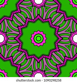 Decorative wallpaper for interior design. Modern geometric floral ornament. Seamless vector illustration