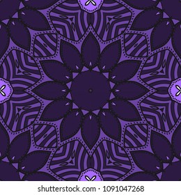 Decorative wallpaper for interior design. Modern geometric floral ornament. Seamless vector illustration