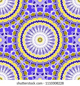 Decorative wallpaper for interior design. Modern geometric floral ornament. Seamless vector illustration
