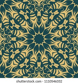 Decorative wallpaper for interior design. Modern geometric floral ornament. Seamless vector illustration.