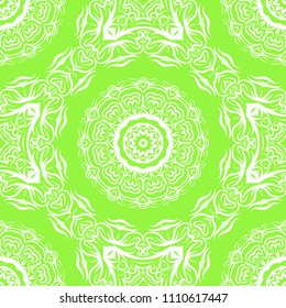 Decorative wallpaper for interior design. Modern geometric floral ornament. Seamless vector illustration.