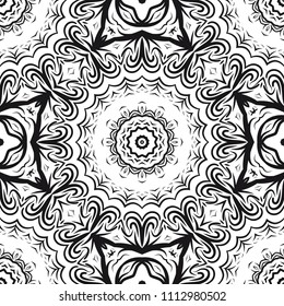 Decorative wallpaper for interior design. Modern geometric floral ornament. Seamless vector illustration.