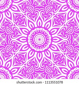 Decorative wallpaper for interior design. Modern geometric floral ornament. Seamless vector illustration.