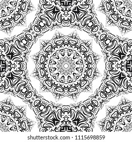 Decorative wallpaper for interior design. Modern geometric floral ornament. Seamless vector illustration.