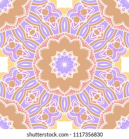 Decorative wallpaper for interior design. Modern geometric floral ornament. Seamless vector illustration