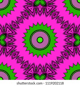 Decorative wallpaper for interior design. Modern geometric floral ornament. Seamless vector illustration
