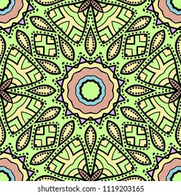 Decorative wallpaper for interior design. Modern geometric floral ornament. Seamless vector illustration