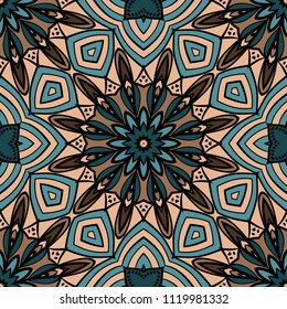 Decorative wallpaper for interior design. Modern geometric floral ornament. Seamless vector illustration