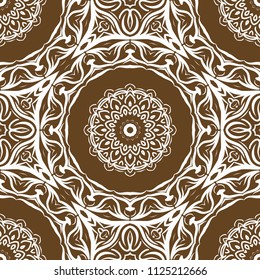 Decorative wallpaper for interior design. Modern geometric floral ornament. Seamless vector illustration.