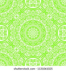 Decorative wallpaper for interior design. Modern geometric floral ornament. Seamless vector illustration.