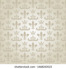 Decorative wallpaper pattern in royal style. Vector graphics