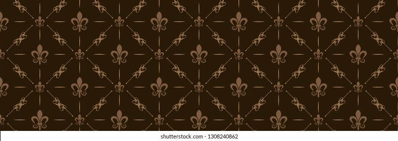 Decorative wallpaper seamless pattern in royal style for your design. Vector image