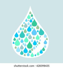 Decorative water droplet shape logotype vector