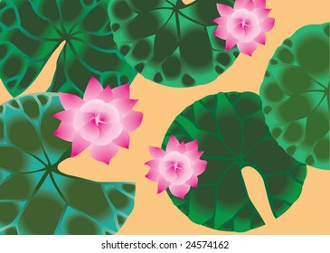 decorative water lilies vector