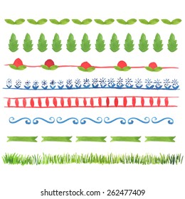 Decorative Watercolor Vector Borders