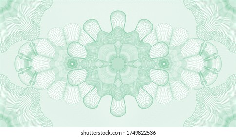 Marca de agua decorativa. Billetes. Ilustración vectorial. 