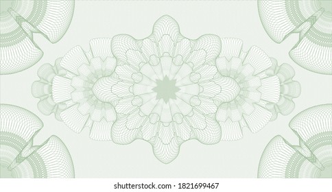 Decorative watermark. Guilloche background. Vector illustration. Complex design. 