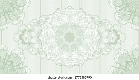 Decorative watermark. Pattern money. Vector illustration. Complex design. 