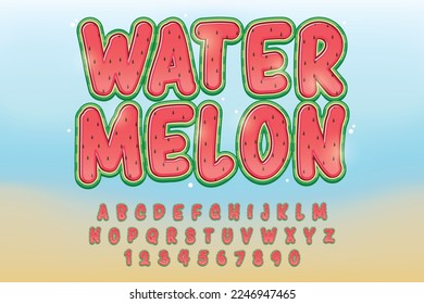 decorative watermelon editable text effect vector design