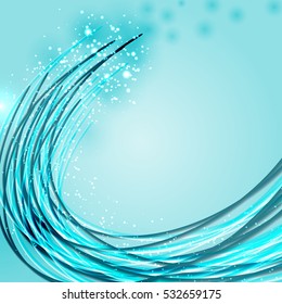 Decorative Wave Composition. Blue sea background