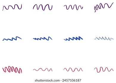 Dekorative Wave Line Design Set