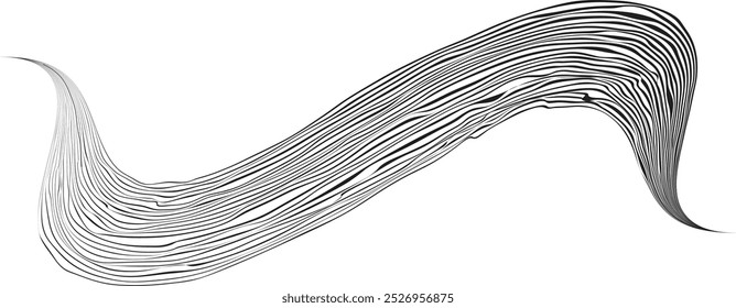 Onda decorativa de linhas . Ondas entrelaçadas de uma linha. Abstrato fluxo linear fluido projeto elemento .Zigzag ondas. Música Ondulada soa linhas. Design de ornamento ondulado.Arte em linha .Vetor
