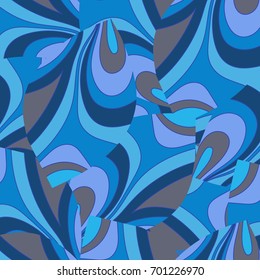 Decorative waves arranged in seamless patterns.