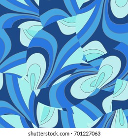 Decorative waves arranged in seamless patterns.
