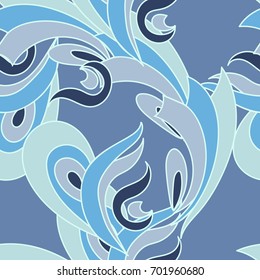 Decorative waves seamless vector pattern