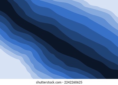 Decorative wavy abstract wallpaper pattern using blue tones in the design. Vector illustration. Cover layout template.