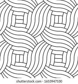 Decorative wavy geometric pattern.Vector seamless creative background.