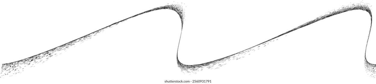 Decorative wavy line . Brush stroke waves. Abstract flow linear fluid design element .Zigzag wave. Wavy Music sounds lines. Squiggle brush stroke . Ornament design.Line art .Brush paint Vector 