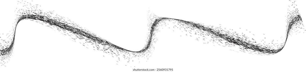 Decorative wavy line . Brush stroke waves. Abstract flow linear fluid design element .Zigzag wave. Wavy Music sounds lines. Squiggle brush stroke . Ornament design.Line art .Brush paint Vector 
