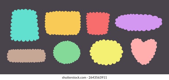 Decorative wavy outlines in pastel tones – border and frame set for fun educational materials, stickers, and children’s designs. - Powered by Shutterstock - Get 15% off with code: PIKWIZARD15