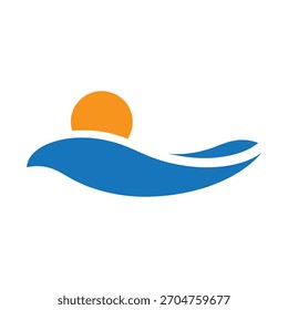 Decorative Wavy Pattern Beneath A Polygonal Sun In Abstract Symmetry