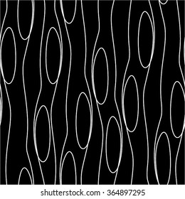 Decorative wavy pattern, ellipse, seamless vector background.