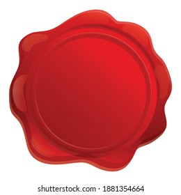 Decorative wax seal icon. Cartoon of decorative wax seal vector icon for web design isolated on white background