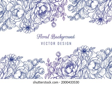 Decorative wedding floral background vector design illustration