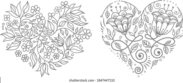 decorative wedding floral Heart illustration