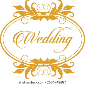 Dekorative Hochzeit anfängliche Logo-Design 
